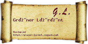 Grüner Lóránt névjegykártya